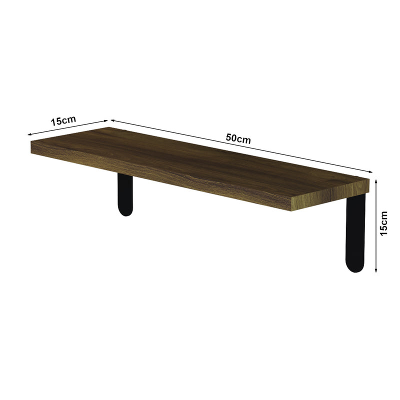 Schiță cotată Set 5 buc raft Frogn 50x15x15cm negru/efect lemn [en.casa]