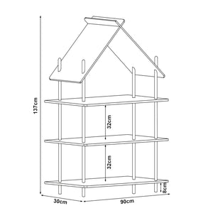 Raft carti copii Hamarøy 137x90x30cm bambus natur [en.casa]