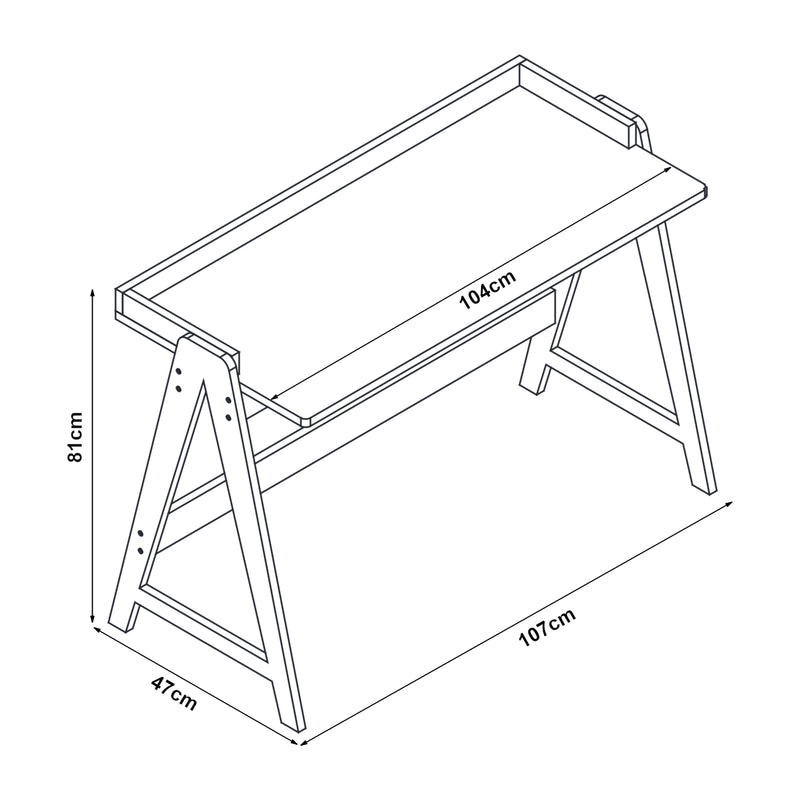 Schiță cotată Birou Härryda 123x53x80cm bambus natur [en.casa]