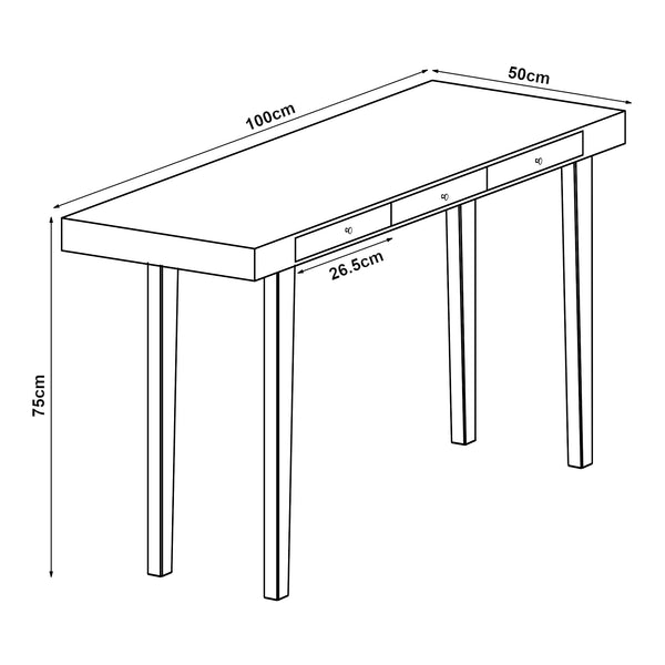 Birou Hässleholm 100x50x75cm bambus [en.casa]