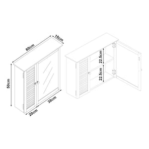 Dulap cu oglinda baie Karlsøy 50x60x15cm alb [en.casa]