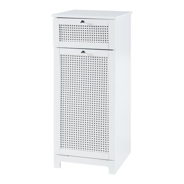 Dulap baie cu cos pentru rufe Karlsøy 90x38x40cm alb [en.casa]