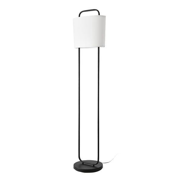 Lampa de podea Meløy 162cm 1xE27 60W metal textil alb negru [lux.pro]