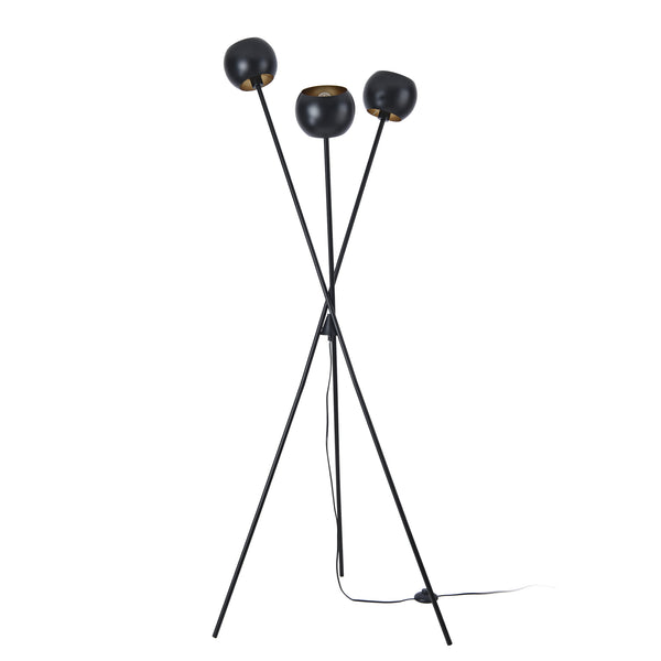 Lampadar Nykvarn 161cm 3xE14 max 40W negru/auriu [lux.pro]