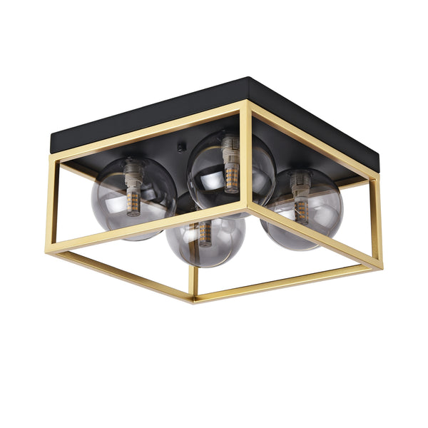 Plafoniera Widnes negru/auriu [lux.pro]