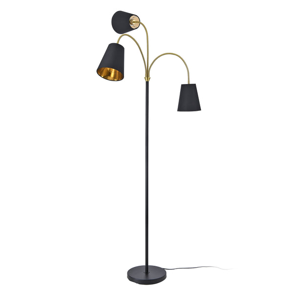 Lampadar Wycombe 154cm negru/auriu [lux.pro]