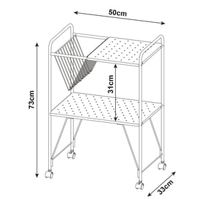 Carucior servire la masa Austrheim 73x50x33cm otel negru [en.casa]