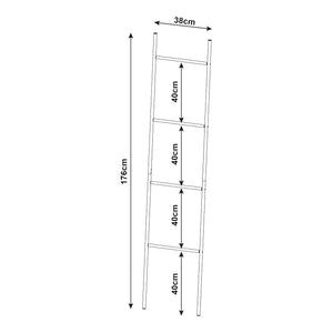 Suport prosoape design scara Bodø 176x38x2cm negru [en.casa]