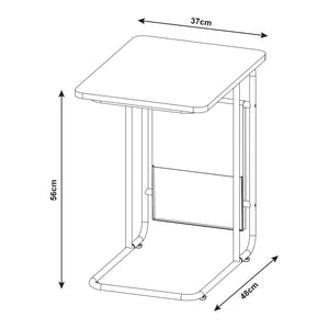 Masuta laptop Dyrøy 56x48x37cm alb stejar gri [en.casa]