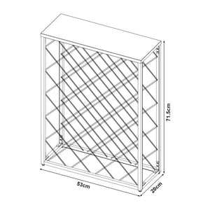 Suport sticle vin Taivassalo 71,5x53x20cm otel negru pentru 25 sticle [en.casa]