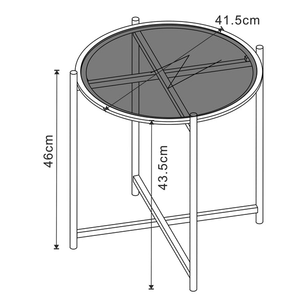 Masuta Lier 41,5x46cm negru [en.casa]