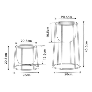 Set 2 buc suport plante marimi diferite Nesseby metal negru [en.casa]