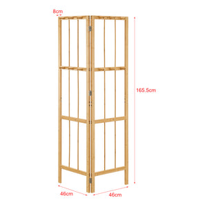 Cuier pliabil tip panou de colt Hyllestad 165,5x92x8cm bambus natur [en.casa]