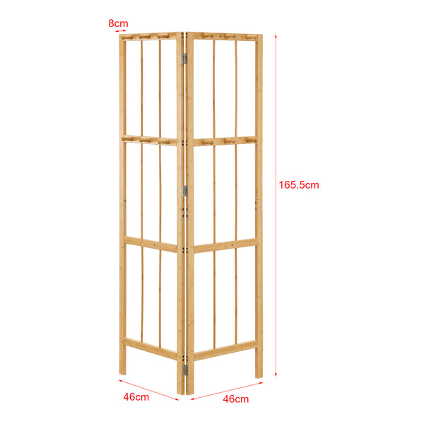 Cuier pliabil tip panou de colt Hyllestad 165,5x92x8cm bambus natur [en.casa]