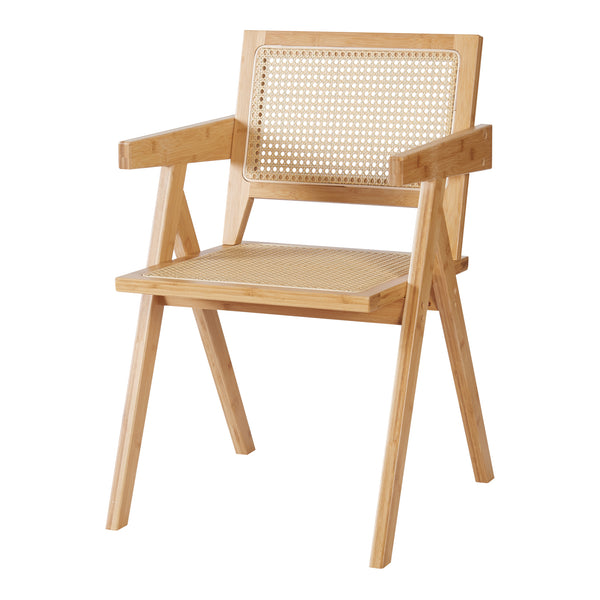 Scaun bucatarie Asikkala 79x50x50cm 120kg bambus plastic natur [en.casa]