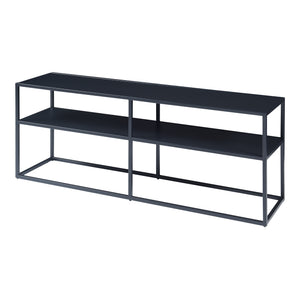 Masa TV Solund 120x30x46 cm metal negru cu 2 rafturi [en.casa]