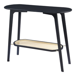 Masuta consola Taivalkoski 100x35x80cm negru/efect ratan