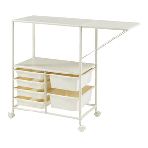 Carucior rulant Sørfold 100x37x85cm otel alb [en.casa]