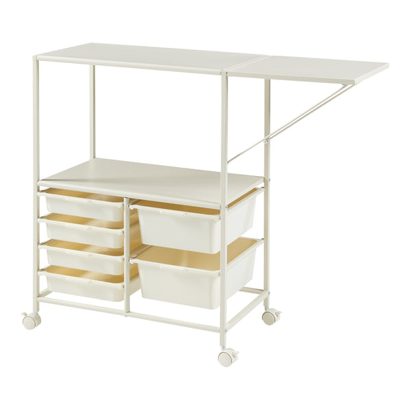 Carucior rulant Sørfold 100x37x85cm otel alb [en.casa]