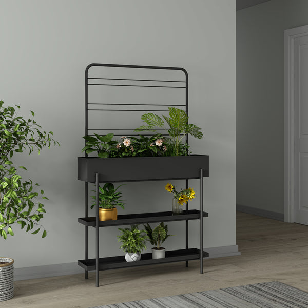 Suport plante Aalsmeer 154x96x24 cm metal negru [casa.pro]