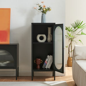 Comoda Karlskrona 102x43x40 cm negru mat [en.casa]