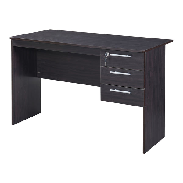 Birou cu 3 sertare Ragunda 120x59x75cm PAL efect lemn nuanta inchisa [en.casa]