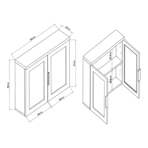 Dulap baie cu 2 usi cu oglinzi Namsskogan 50x60x15cm PAL efect lemn nuc [en.casa]