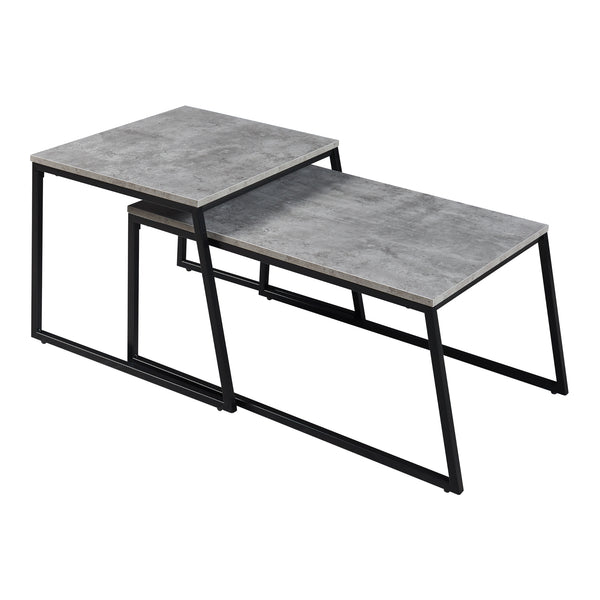 Set 2 masute cafea masuri diferite Hyllestad efect beton/negru [en.casa]