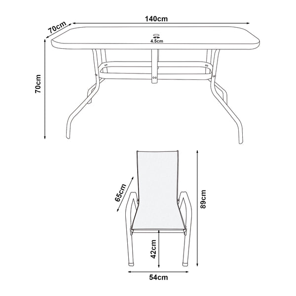 Set 7 componente mobilier gradina Aradeo negru [casa.pro]