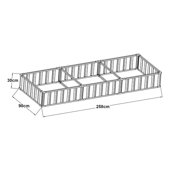 Rasadnita Albrandswaard 258x90x30cm otel antracit [en.casa]