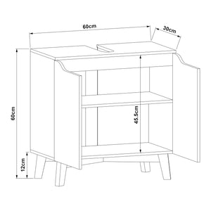 Dulap baie sub chiuveta Overath 60x60x30cm gri [en.casa]