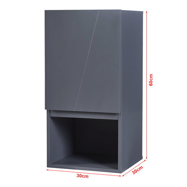 Dulap perete baie Overath 60x30x30 cm mdf gri [en.casa]