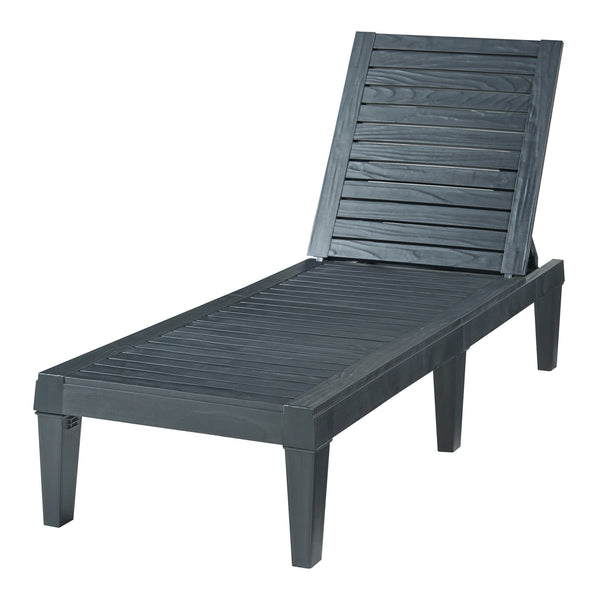 Sezlong Ateleta 172x58x73,5cm plastic negru reglabil in 5 trepte [casa.pro]