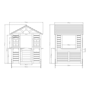 Casă de joacă Acciano 131x113x97 cm lemn de brad [casa.pro]
