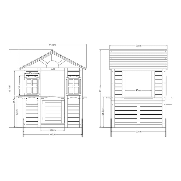 Casă de joacă Acciano 131x113x97 cm lemn de brad [casa.pro]