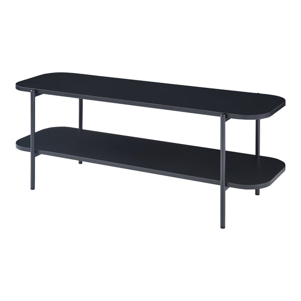 Comoda TV Samnanger 120x40x45cm otel pal negru [en.casa]