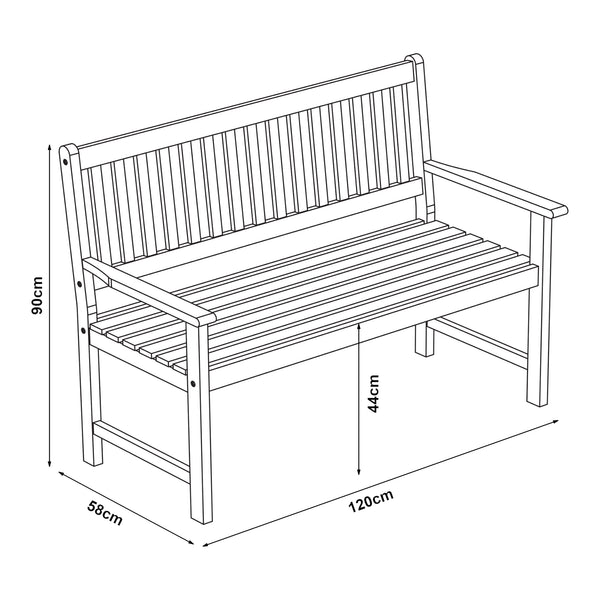 Banca gradina Canzano 120x58x90cm natur [casa.pro]