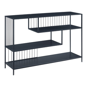 Masa consola cu 3 rafturi Oxelösund 120x33x80cm metal PAL negru [en.casa]