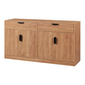 Comoda cu 4 usi si 2 sertare Varkaus 75x140x40cm stejar [en.casa]