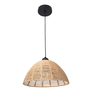 Lampa de plafon Romsey 158cm 1 x E27 60W metal ratan negru bej [lux.pro]