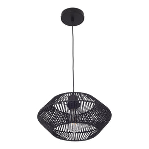 Lampa de plafon Amersham 157cm 1 x E27 60W metal ratan negru [lux.pro]