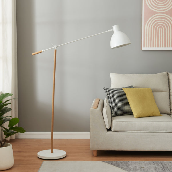 Lampa de podea Banchory 163 cm 1 x E27 max 60W metal efect lemn/alb [lux.pro]
