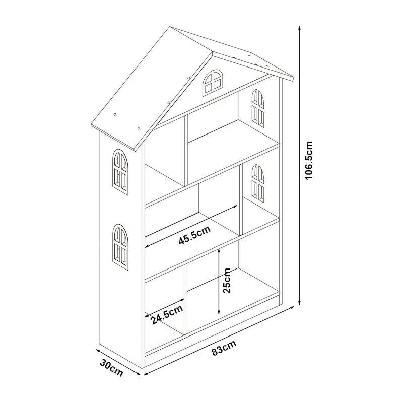 Schiță cotată Raft casuta copii Stange 106,5x83x30cm [en.casa]