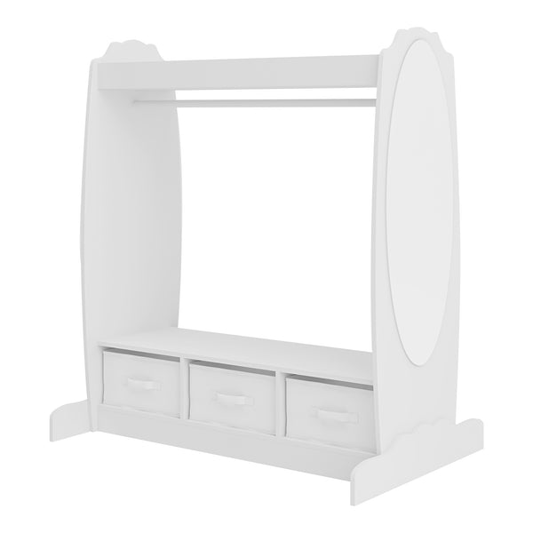 Suport haine copii Moskenes 106,5x95x61cm alb [en.casa]