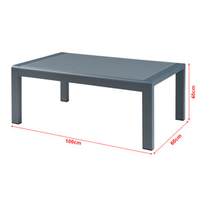 Masuta cafea gradina Avise 100x60x40cm aluminiu sticla antracit [casa.pro]