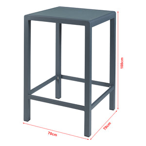 Masuta bar gradina Avise 108x70x70cm aluminiu sticla antracit [casa.pro]