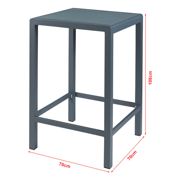Masuta bar gradina Avise 108x70x70cm aluminiu sticla antracit [casa.pro]