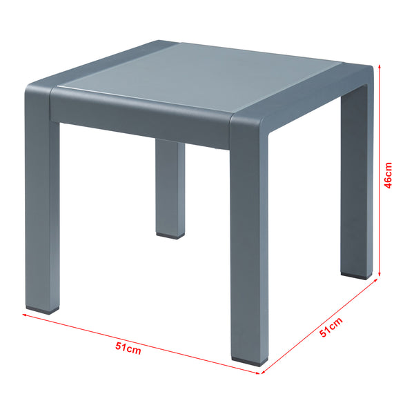 Masuta gradina Avise 45x51x51cm 80kg aluminiu sticla antracit [casa.pro]