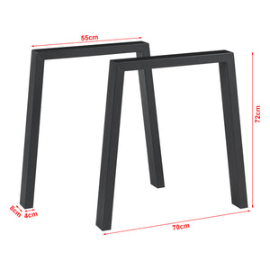 Set 2 buc picioare masa Kraftisried 72x70cm otel negru [en.casa]