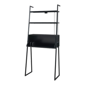 Birou Storfjord cu raft scară 184x80x40cm Negru [en.casa]